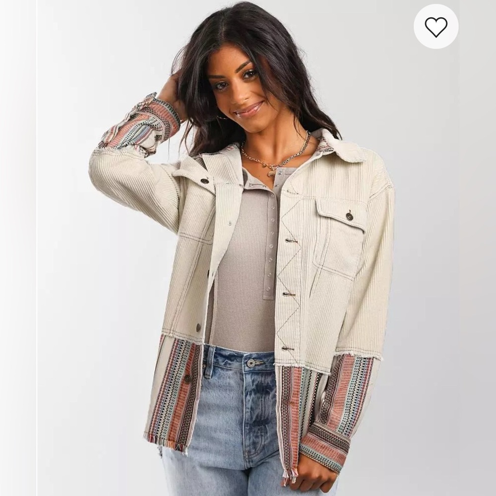 NWT GIMMICKS Pieced Corduroy Shacket SIZE XL